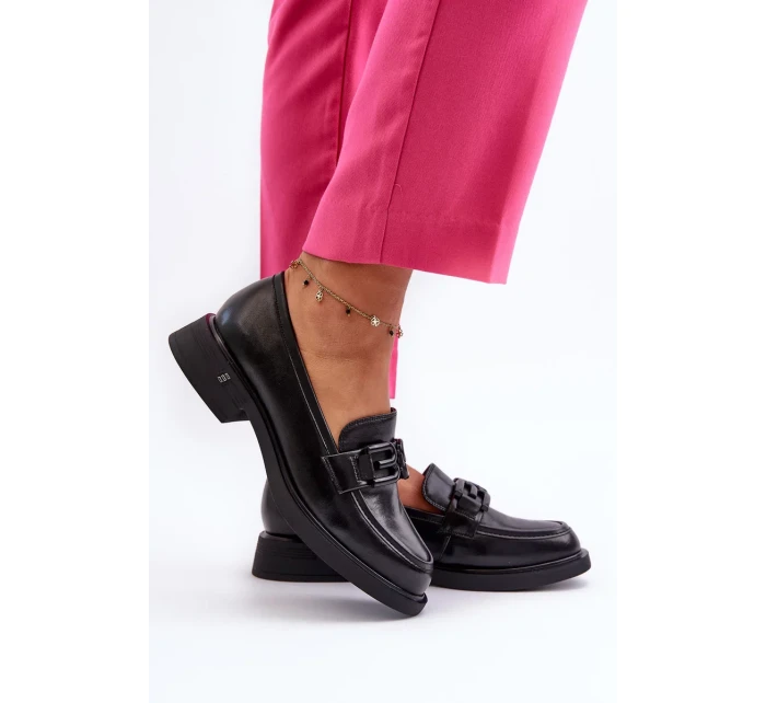 Elegantné dámske kožené mokasíny Black Triana Elegantné dámske kožené mokasíny Black Triana