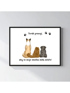 Personalizovaný magický fotoobraz v rámu - 30x40 - ilustrace zvířátka