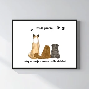 Personalizovaný magický fotoobraz v rámu - 30x40 - ilustrace zvířátka