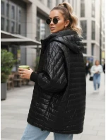 Dámska prešívaná bunda s kapucňou čierna FashionStreet TY5529 Dámska prešívaná bunda s kapucňou čierna FashionStreet TY5529