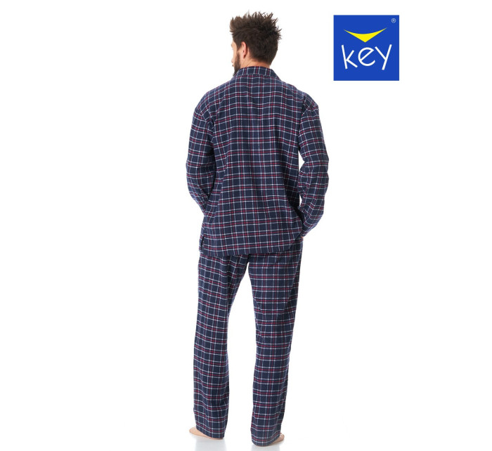 Pánske rozopínacie pyžamo Key MNS 414 B23 dł/r M-2XL