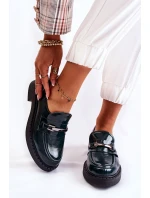 Lakierowane Półbuty Ze Srebrną Ozdobą Zielone Lemar Hestill