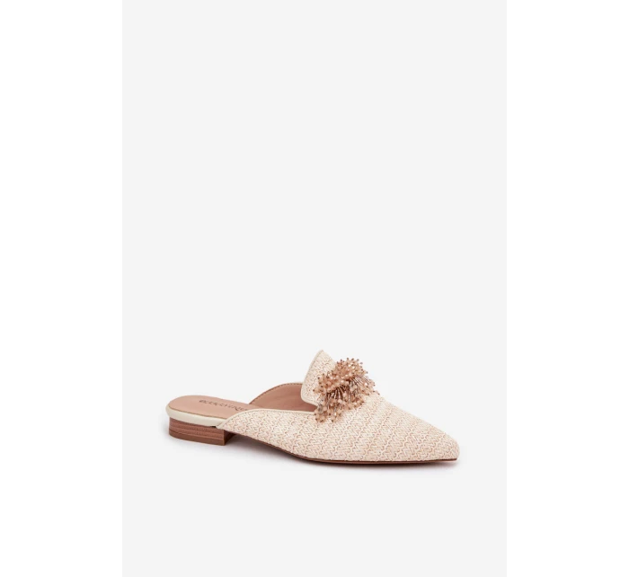 Dámské pantofle s ozdobou Béžové Katrine
