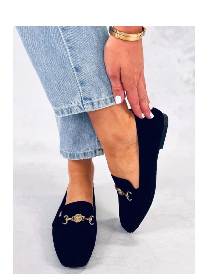 Dámske topánky / Mokasíny 2393 Čierna - Ideal shoes