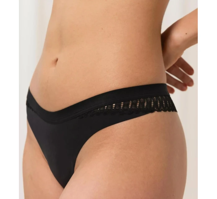 Dámská tanga Aura Spotlight High Leg string černá - TRIUMPH