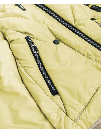 Žlutá dámská oboustranná bunda model 16147316 - DARK SNOW Žlutá dámská oboustranná bunda model 16147316 - DARK SNOW