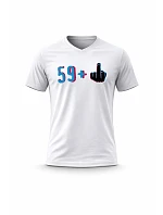 Pánské bavlněné tričko s potiskem - 59+1 - bílé