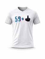 Pánské bavlněné tričko s potiskem - 59+1 - bílé