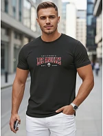 Pánské bavlněné tričko s nápisem, černé, FashionStreet NX5136R