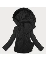 zateplená černá dámská bunda se stojáčkem a kapucí model 21066740 - J.STYLE