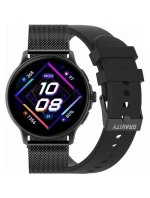 Dámské chytré hodinky  Černý silikonový řemínek + černý náramek model 21806501 - Gravity