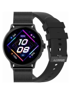 Dámské chytré hodinky  Černý silikonový řemínek + černý náramek model 21806501 - Gravity