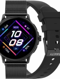 Dámske inteligentné hodinky GRAVITY GT12-1 Black Silicone Strap + Black Bracelet