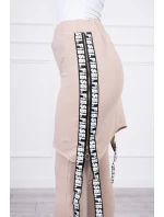 Nohavice/oblek s nápisom selfie beige