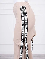 Nohavice/oblek s nápisom selfie beige