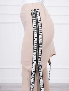 Nohavice/oblek s nápisom selfie beige