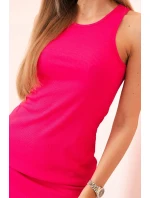 Dámské žebrované šaty bez  střih fuchsie model 21086100 - K-Fashion