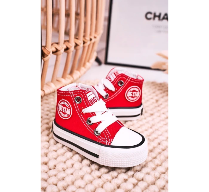 Dětské Tenisky Vysoké Se Zipem BIG STAR model 21545331 Červené - Big Star Shoes Dětské Tenisky Vysoké Se Zipem BIG STAR model 21545331 Červené - Big Star Shoes