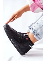 Trampki Damskie Cross Jeans Wysokie Czarne II2R4021 Trampki Damskie Cross Jeans Wysokie Czarne II2R4021