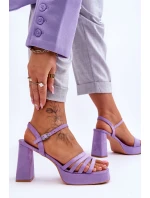 Damskie Zamszowe Sandały Na Obcasie I Platformie Fioletowe Verda Damskie Zamszowe Sandały Na Obcasie I Platformie Fioletowe Verda