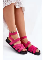 Eko Semišové Sandály Dámské S Zipem Fuchsie model 21699110 - Boto