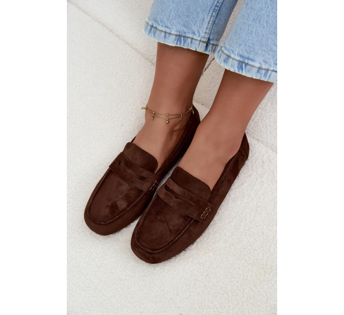Dámske mokasíny s plochou podrážkou Roseline - tmavohnedé Dámske mokasíny s plochou podrážkou Roseline - tmavohnedé