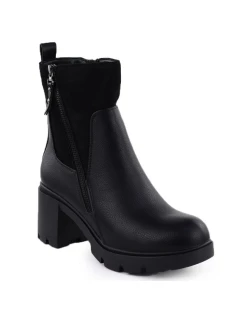 Dámské zateplené boty na podpatku se zipem černé M.Daszynski model 21905636 - M. Daszyński