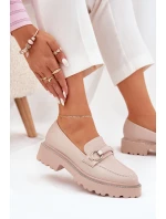 Dámské Mokasíny Ozdobené Zirkony Béžové model 21690339 - Boto Dámské Mokasíny Ozdobené Zirkony Béžové model 21690339 - Boto