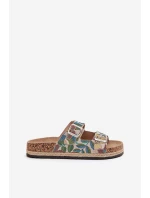 Wzorzyste Klapki Damskie Na Korkowej Platformie Z Klamrami Lee Cooper LCW-25-35-3480L Multikolor Wzorzyste Klapki Damskie Na Korkowej Platformie Z Klamrami Lee Cooper LCW-25-35-3480L Multikolor