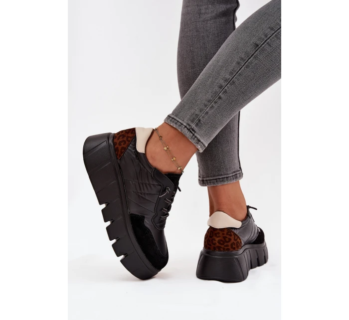 Buty Sportowe Sneakersy Damskie Na Platformie Vinceza 58565 Czarne