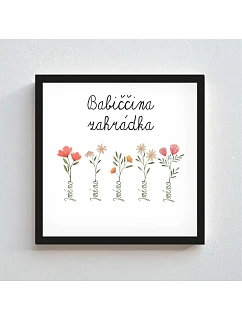 Personalizovaný magický fotob obraz v ráme – štvorcový 20x20 – kvetinová záhradka