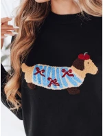 Dámský svetr s aplikací  černý Dstreet model 21991038 - FashionStreet
