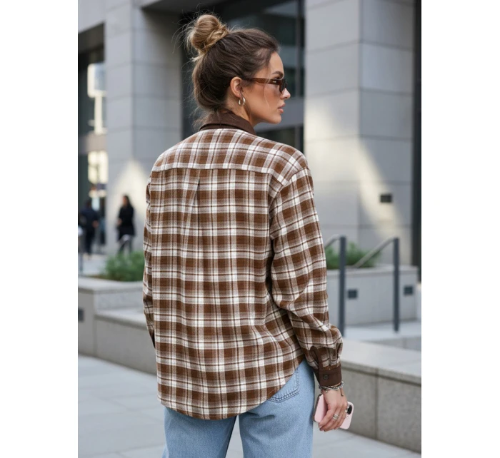 Koszula damska na w brązowa model 22030002 - FashionStreet