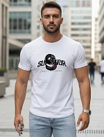 Pánske tričko s potlačou SUPERIOR white FashionStreet NX5015R