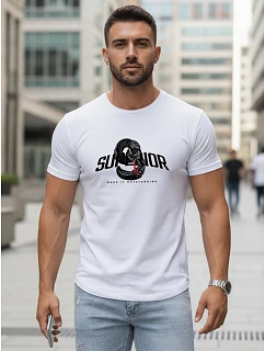 Pánske tričko s potlačou SUPERIOR white FashionStreet NX5015R
