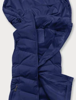 Tmavě modrá péřová dámská vesta s kapucí model 17757860 - J.STYLE