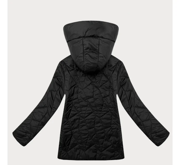 Čierna dámska plus size bunda s odnímateľnou kapucňou J Style (16M9268-392)