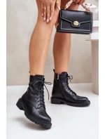 Skórzane Botki Workery Ocieplane Na Zamek Czarne Elosie Skórzane Botki Workery Ocieplane Na Zamek Czarne Elosie