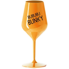 BUBUBUBLINKY - oranžová nerozbitná sklenice na víno 470 ml