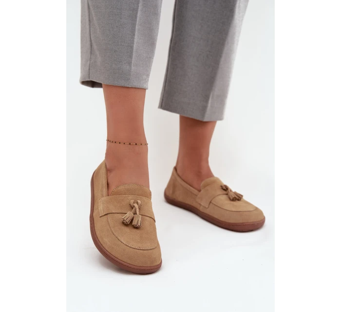 Dámske mokasíny Barefoot 322 Beige - Zazoo