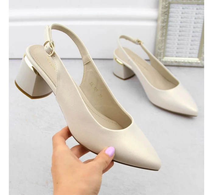 Sergio Leone W SK439B perlové elegantné plné sandále