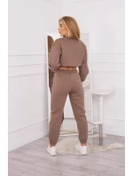 Zateplený set s krátkou mikinou mocca Zateplený set s krátkou mikinou mocca