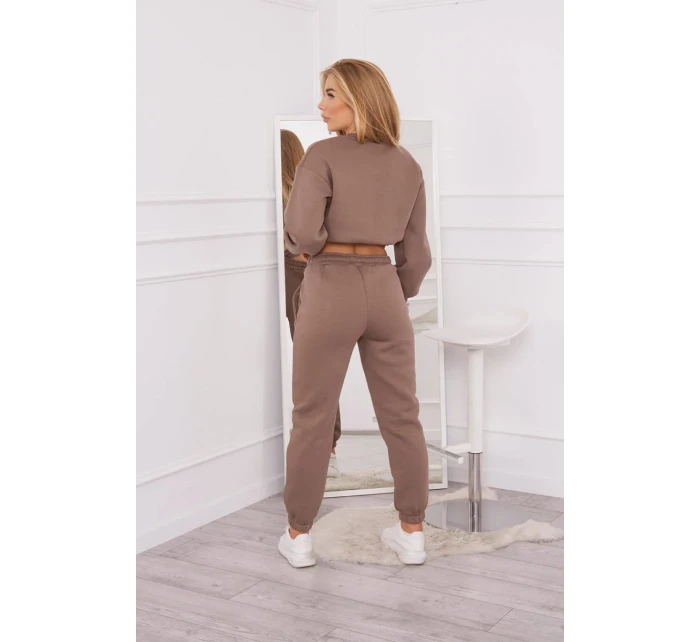 Zateplený set s krátkou mikinou mocca Zateplený set s krátkou mikinou mocca