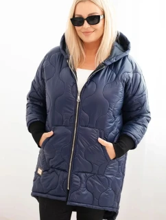 Dámske Plus veľkosť zimná bunda prešívaná s kapucňou Garnet