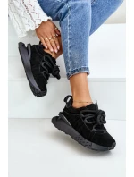 Zamszowe Sneakersy Damskie Na Platformie Z Grubym Sznurowaniem Artiker 54C1464 Czarne Zamszowe Sneakersy Damskie Na Platformie Z Grubym Sznurowaniem Artiker 54C1464 Czarne