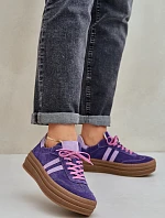Zazoo N1068S4 Damskie Zamszowe Sneakersy Na Platformie Ciemnofioletowe