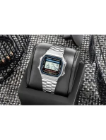 Unisex digitálne hodinky Casio A168WA s náramkom z nehrdzavejúcej ocele, strieborné Unisex digitálne hodinky Casio A168WA s náramkom z nehrdzavejúcej ocele, strieborné