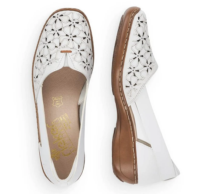 W bílá kožená polobotka model 22050397 - Rieker