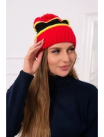 Dámska čiapka Kinga K297 červená+kiwi+čierna