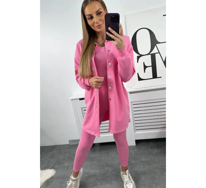 3dielny set blúzka, top a legíny svetlo ružová 3dielny set blúzka, top a legíny svetlo ružová